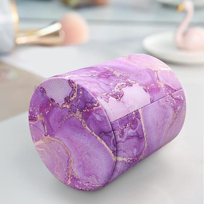 Large Capacity Colored Pen Holder for Desk, Leather Pencil Holder Pen Cup Marker Holder Makeup Brush Holders, Desk Accessories & Workspace Organizers for Home, Office, Purple Marble