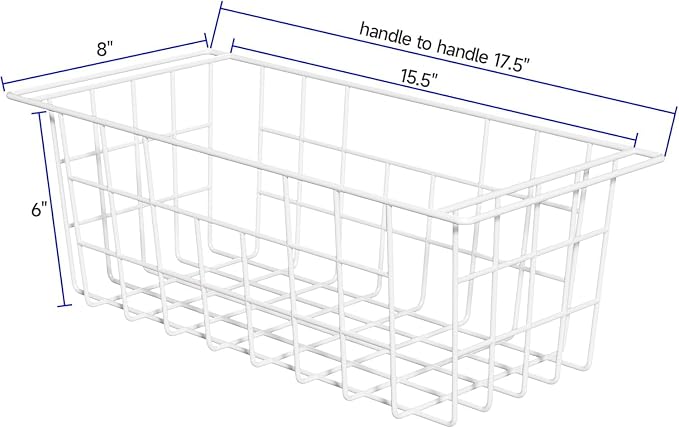 SANNO 17.5in Chest Freezer Basket,Freezer Organizer Bins, Sturdy Metal Wire Freezer Organizer for Home Kitchen