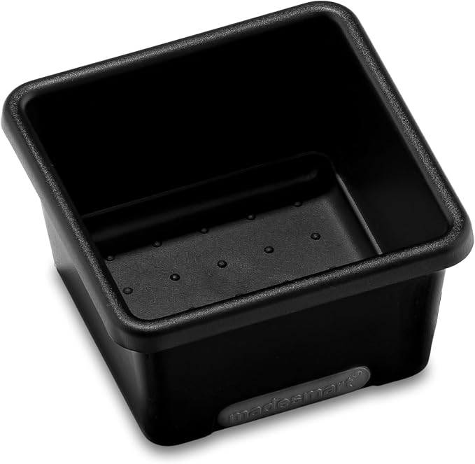 madesmart Mini Storage Bin, Multipurpose Organizer for Kitchen, Bathroom & Office, Organizer for Cutlery, Peeling Tools, Spatulas, Non Slip Base, Durable Easy Clean Plastic, Carbon