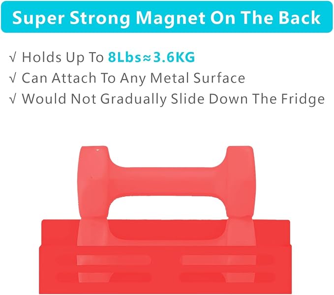 Magnetic Spice Rack for Refrigerator, Metal Spice Rack Organizer, Magnetic Shelf for Fridge 4Pack Red