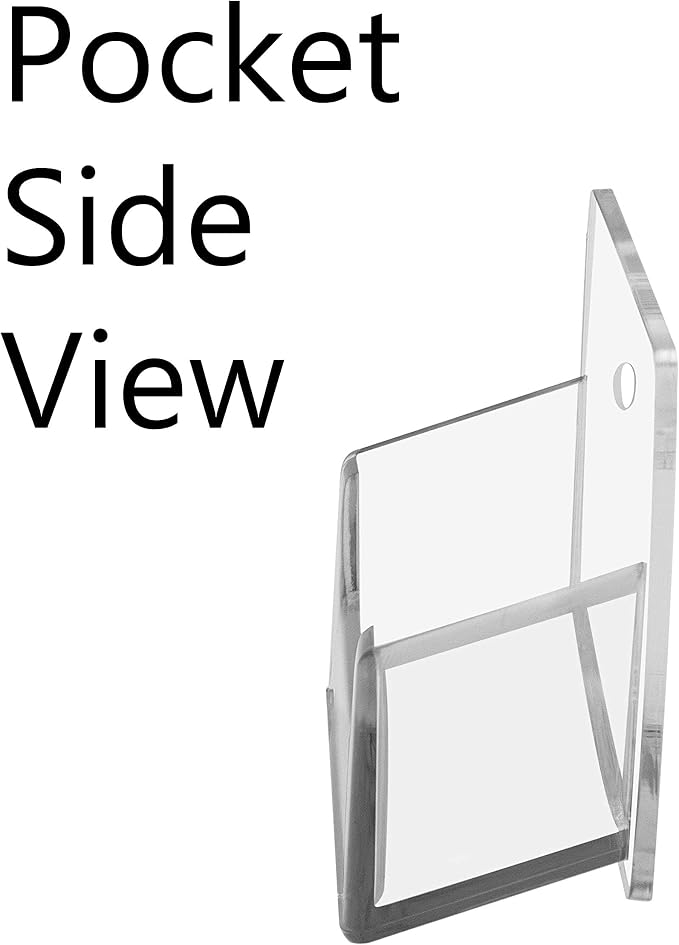 Marketing Holders Hanging Business Card Holder Clear on Clear Acrylic 24 Pockets for 3.5" x 2" Cards Space Saving Organizer with Hardware and Pre Drilled Holes for Real Estate Agents and Offices