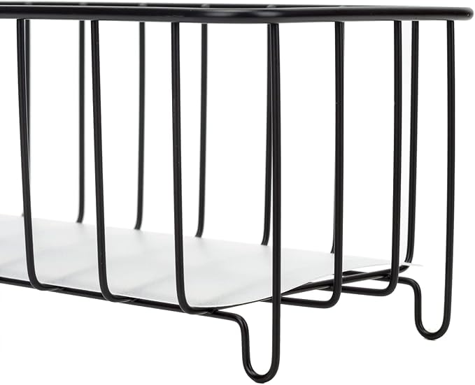 HANZE [Set of 3 Small Metal Wire Storage Organizer Basket Bins, Baskets for Household Purposes - Black