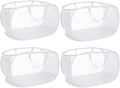 4 Pack Collapsible Laundry Baskets, Foldable Laundry Basket with Pocket, Durable Pop Up Hampers, Reinforced Handles Dirty Clothes Hamper for Laundry, Bedroom, Bathroom, Dorm, Travel or Camping White