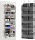 Over the Door Organizer 5 Tiers, Extra Large Behind Door Storage of 10 Compartments, Anti Tilt Hanging Organizer for Closet, Diaper Organizer, Bedroom, Bathroom, Pantry, Nursery, (Grey)