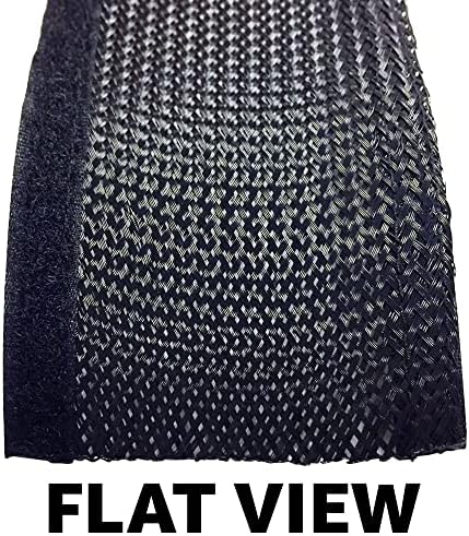 Electriduct 1.25" Side Entry Cable Wrap Braided Sleeving with Hook & Loop Fastener - 10 Feet (Black)