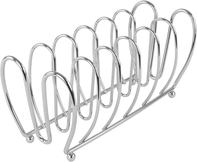 Spectrum Kitchen Cabinet Organizer Rack for Pots Pans and Lids Chrome Metal Holder for Cutting Boards Cookie Sheets and Bakeware Storage 7 Slots Cabinet Shelf Rack