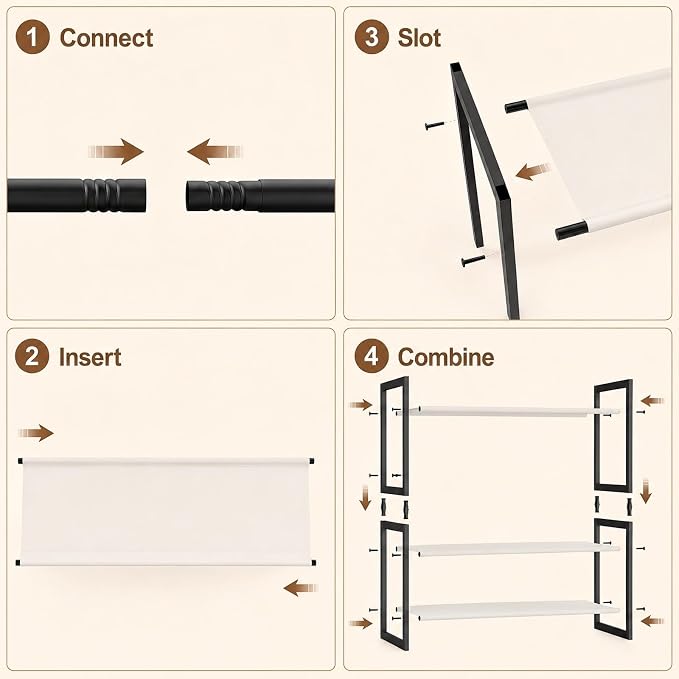 2-Tier Shoe Rack for Closet & Entryway, Stackable Shoe Organizer, Screw-Fastened Metal Frame for Less Wobble, Heel-Friendly Non-Woven Shelves, 11.8" Deep Space-Saving Shoe Storage (Black)