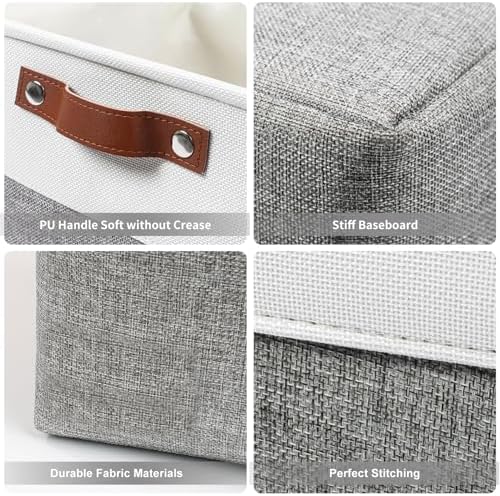 Bagnizer Large Fabric Storage Baskets | 50L Storage Bins, Decorative Linen Closet Baskets with Handles for Organizing, S
