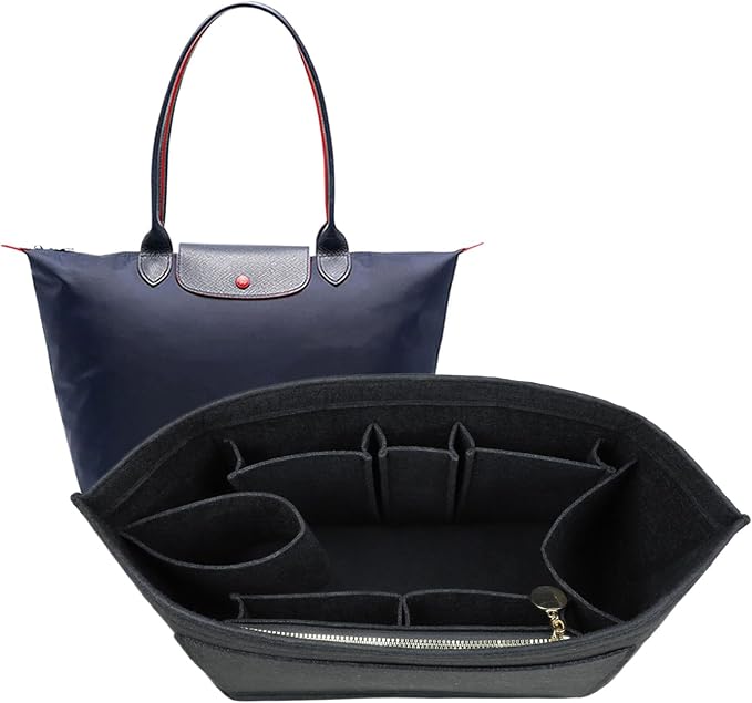 Felt Organizer Insert for Longchamp Le Pliage Handbag Women Purse organizer 1012-25black-M