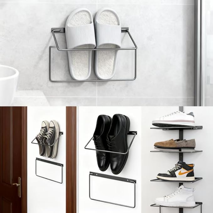 2-Pack Stackable Shoe Rack Organizer, Space-Saving Storage Shelves for Closet, Entryway & Bedroom