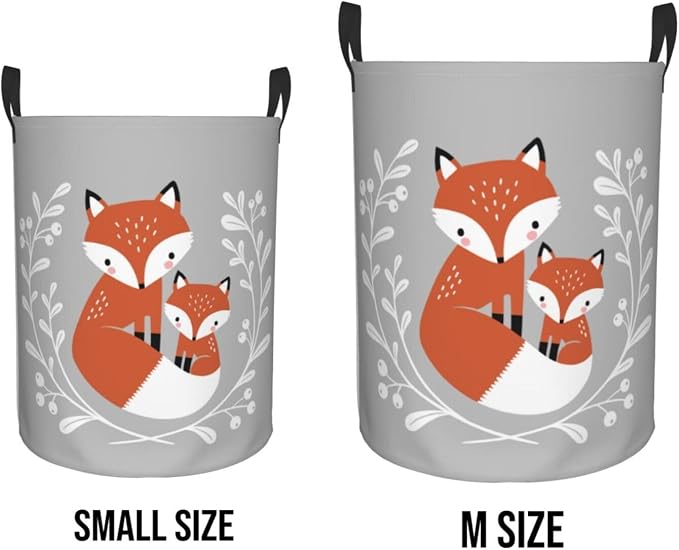 Fox Cute Laundry Basket,Laundry Hamper,Collapsible Storage Bin, Oxford Fabric Clothes Baskets,Nursery Hamper For Home,Office,Dorm,Gift Basket