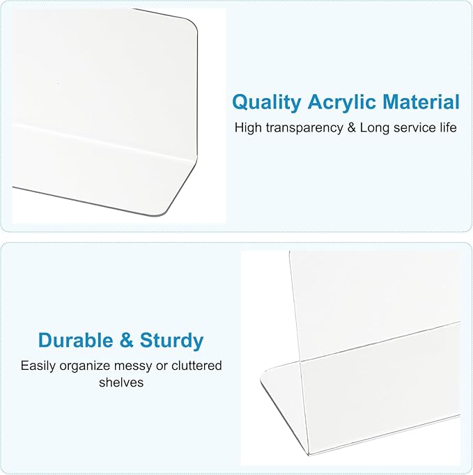 PATIKIL 6 Pack Shelf Dividers for Closet Organization, 7.9x1.57x4.7 Acrylic Magnetic Closets Separator Kitchen Cabinet Shelves Under Bed Blocker for Bedroom Kitchen Office, Clear