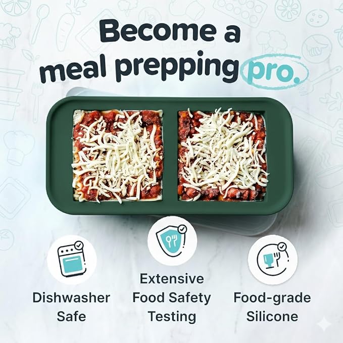 Souper Cubes 2 Cup Silicone Freezer Mold, Kale, 1-Pack | 100% Platinum-Cured Silicone Freezer Cube, Oven and Microwave Safe, Perfect for Freezing Lasagna, Casseroles and More