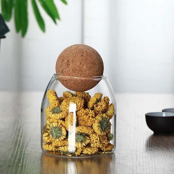 Glass Jar with Wood Lid Ball Jar Small Food Storage Container Clear Candy Jars Canister Sugar Coffee Tea Beans Spice Salt Storage 2 PSC 500 ML