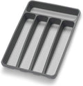 Loyareal Silverware Organizer Utenisl Organizer Holder Kitchen Drawer Organizer Plastic Silverware Tray for Drawer Flatware Organizer 5 Compartment Black