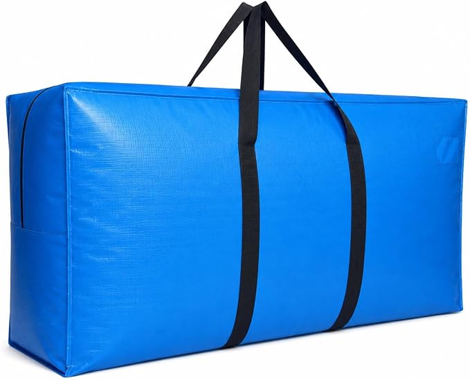 194 Gallon Extra Large Storage Bags, Jumbo Moving Storage Bags, Foldable Big Bue Waterproof Outdoor Patio Cushion Storage Bag, 68x30x22inch - 1PACK