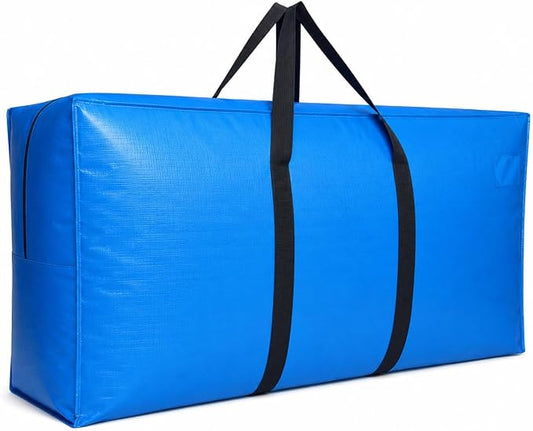 168 Gallon Extra Large Storage Bags, Jumbo Moving Storage Bags, Foldable Big Blue Waterproof Outdoor Patio Cushion Storage Bag, 65x30x20inch - 1PACK
