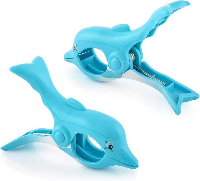 O2COOL Dolphin BocaClips Beach Towel Holders Pool Patio Clips 2pk | Yes
