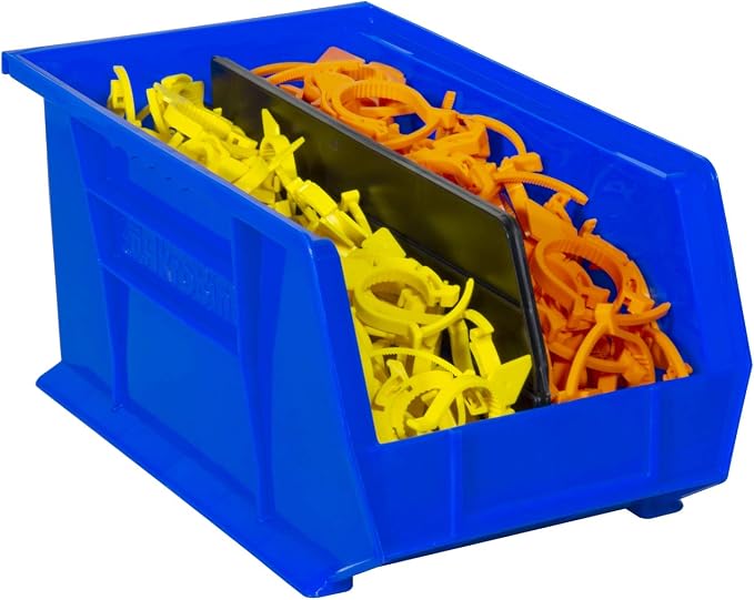 Akro-Mils 40245 Plastic Length Dividers for AkroBins Stackable Storage Bins Models 30240, 30245, Custom Storage Inserts for Tools, Crafts & Supplies, 6-Pack, Black
