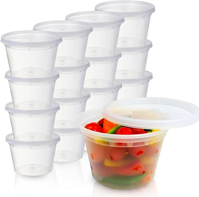 Deli Containers with Lids, Food Storage Containers with Lids 16 oz (16 oz - 48 Sets)