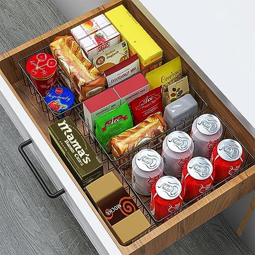 Joben Oligey 12 PACK (3 Szie) Small Wire Storage Baskets for Organizing,Pantry Organization Bins for Cabinets, Metal Bas