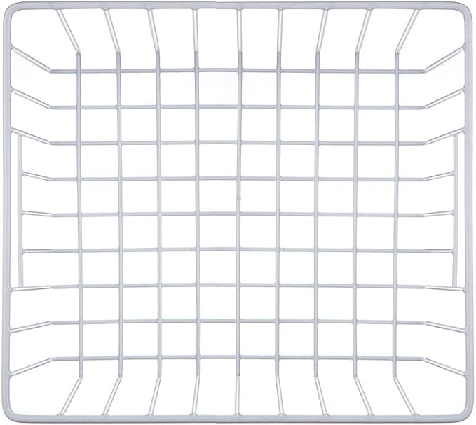 SANNO Freezer Baskests Organizer Bins, Freezer Wire Storage Basket Refrigerator Storage Baskets Bins Organizer with Built-in Handles for Cabinets, Pantry, Closets, Bedrooms - Set of 2 White