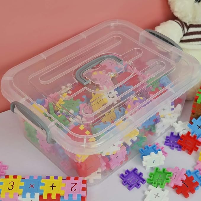 2 Packs Storage Bin with Lid, 8 Liter Plastic Box Set