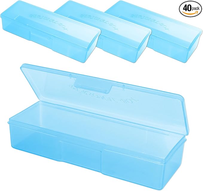 Beauticom Personal Box Storage Case for Professional Manicurist Nails Pedicure (Large Size) (40 Pieces, BLUE)