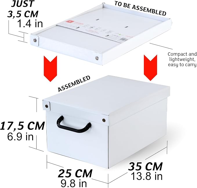 Lavatelli: Storage Box: Small - Peony - Lid & Side Handles, Decorative Cardboard Organizer, Stacks-Folds, Home-Clothes-Linen-Office, 13.8 x 9.8 x 6.9 | Floral Closet Organizer Box & Bedroom Garment Container – 25x35x17.5 cm