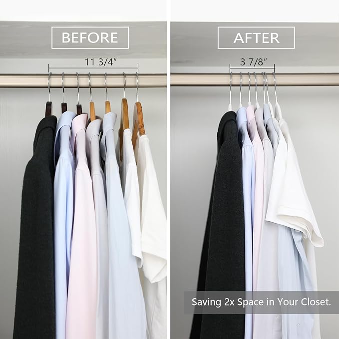 MIZGI Premium Velvet Hangers (60 Pack) Heavy Duty - Non Slip Felt Suit White Chrome Hooks,Space Saving Clothes White/Silver