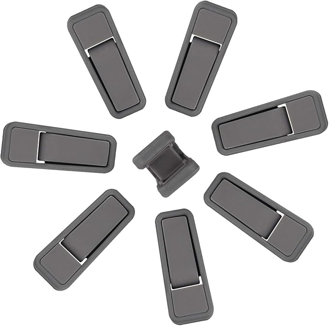 Premium Heavy Duty ABS Plastic Slim-line Hanger Set of Finger Clips for Velvet Hangers - 20 Pack (Gray)