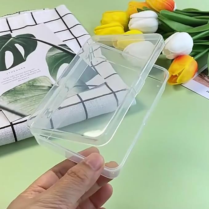 12 Pack Clear Plastic Beads Storage Containers Box (4.06 x 2.91 x 0.98 in) with Lid, Small Plastic Containers for Storage of Small Ite ms, Crafts, Jewelry, Hardware