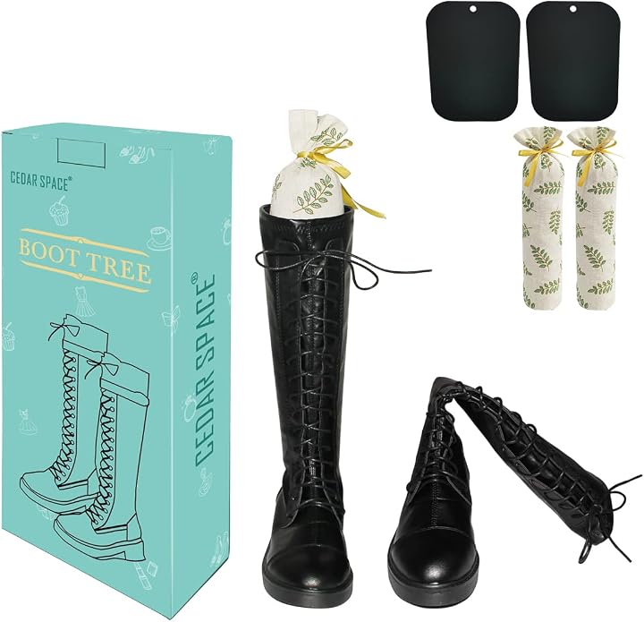 Boot Shapers for Tall Boots Women,Boot Trees Cedar Freshner,Inserts Boots Support for Women 100% Cedar Wooden Sachets Bags