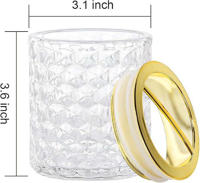 2pcs Clear Glass Toothbrush Holder, Bathroom Tumbler Cups and Toothpaste Holder Set, Tooth Brush Cup Organizer with Gold Divider, Bathroom Toothbrush Cup for Countertop Decor