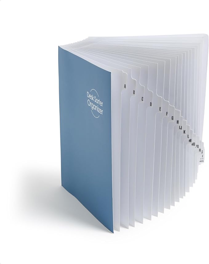 SMEAD Expandable Alphabetic File Sorter Dark Blue | Letter Size | 20 Dividers | Laminated Tabs | Pack of 5