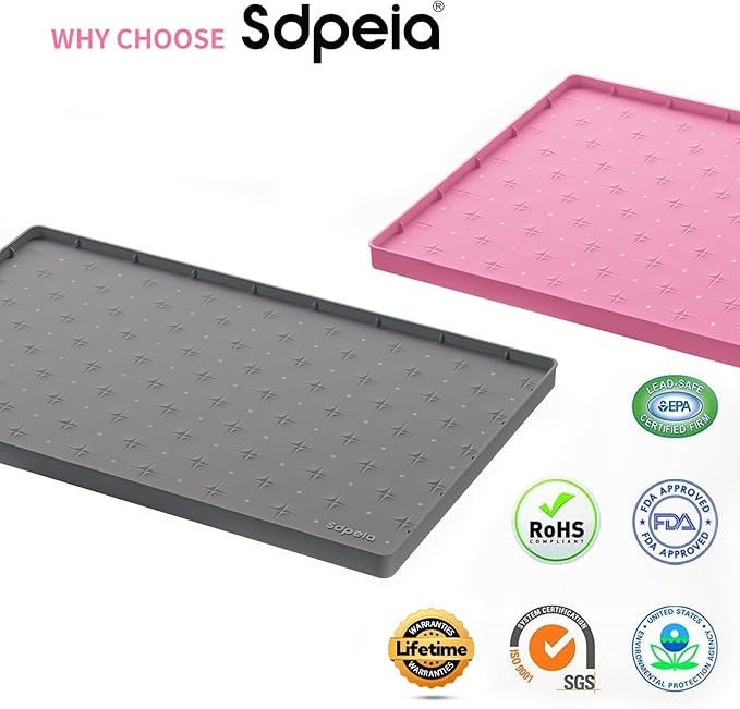 Sdpeia Under Sink Organizer Waterproof Under Sink Mat for Kitchen and Bathroom - Protects Cabinets from Leaks 22 x 22 inches Kitchen Cabinet Liner Shelf Liner(Grey), Gray
