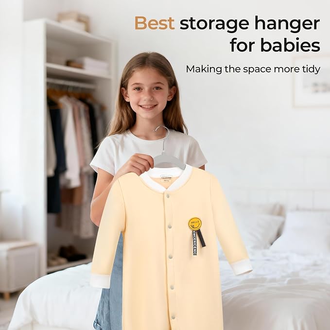 GoodtoU Kids Hangers Velvet 50 Pack Baby Hangers for Closet Non Slip Childrens Infant Hanger Grey
