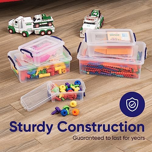 Superio Clear Storage Box with Lid, Plastic Container Bin for Organizing, Stackable Crate, BPA Free, Non Toxic, Odor Fre