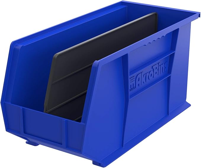 Akro-Mils 40260 Plastic Length Dividers for AkroBins Stackable Storage Bins Model 30260, Custom Storage Inserts for Tools, Crafts & Supplies, 6-Pack, Black