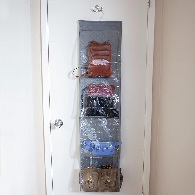 My Home Bags Away Hanging Storage Organizer for Handbags-8 Pockets, Multi