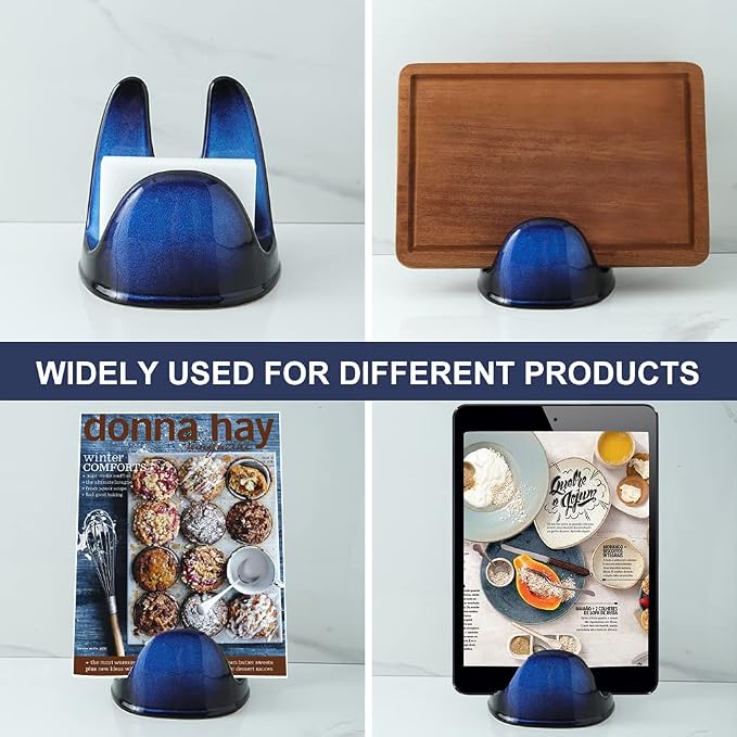Nihow Ceramic Pot Lid Holder While Cooking for Kitchen Counter/Stove Top | Catch Water & Oil Drips,Stable & Secure,Heat Resistant,Easy to Clean & Dishwasher Safe,Space-Saving,Multi-Purpose Holder