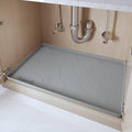 Heavy Duty Silicone Under Sink Mats for Kitchen Waterproof 37" x 19", Extra Thick Under Sink Rubber Mat Drip Tray, Raised Edge Under Sink Liner,Prevent Drips, Leaks, Spills,Grey