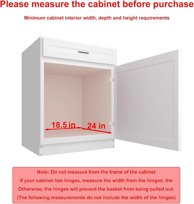 Sikarou Pull Out Cabinet Organizer 17" W x 21" D, Heavy Duty Kitchen Cabinet Pull Out Shelves, Slide Out Wire Basket for Kitchen Cabinets, Bathroom, Pantry, Chrome Finish