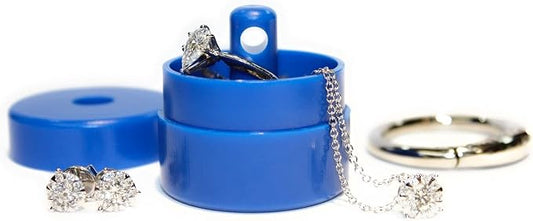 Lion Latch Travel Jewelry Box Case, Ring Holder on Shark Tank - Ring Holder for Women Girls with Keychain, Small Jewelry Organizer Boxes, Portable Ring Keeper Key Chain, Jewelry Storage Case