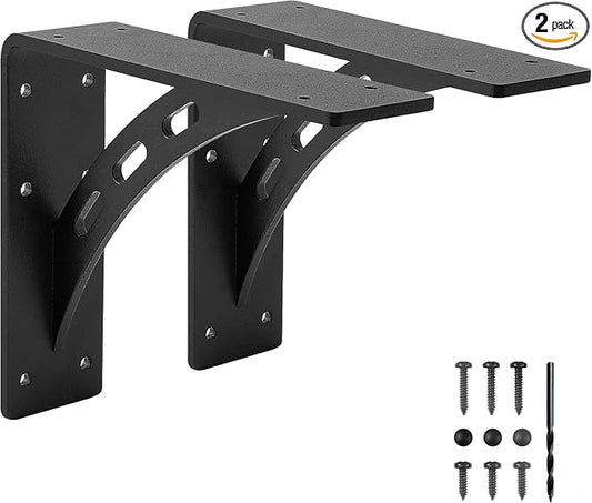 9"x8"x2.5" Heavy Duty Shelf Brackets - Max Load 1100 LBS, Premium Alloy Metal Mantel Brackets - Set of 2 - Fireplace & Countertop Support