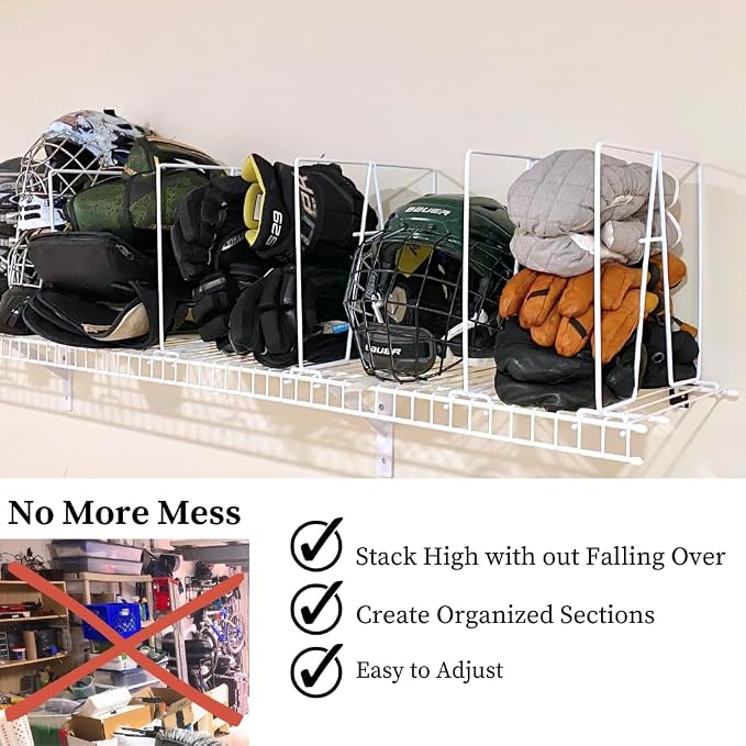 Evelots Wire Shelf Dividers - 10 Pack - Closet Storage & Organization for Office/Pantry/Garage - Tall Shelf Separator - Easy Clip - No Tool - Solid Coated Steel