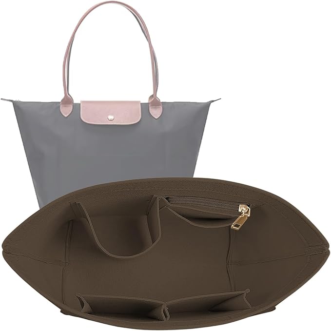 Lckaey Purse Organizer Insert for longchamp le pliage Handbags Insert Organizer 1012coffee-S