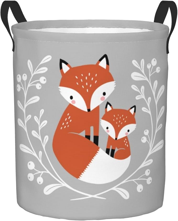 Fox Cute Laundry Basket,Laundry Hamper,Collapsible Storage Bin, Oxford Fabric Clothes Baskets,Nursery Hamper For Home,Office,Dorm,Gift Basket
