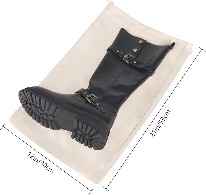 LAKE OF FIRE 4 Pcs Boot Bag for Cowboy Boots - Travel Boot Storage Shoes Bag for Cowboy Boot Protection (21" X 12")