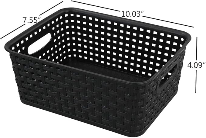 Multi-Colored Plastic Storage Baskets, Office Drawer Organizer Baskets, 6 Packs, F